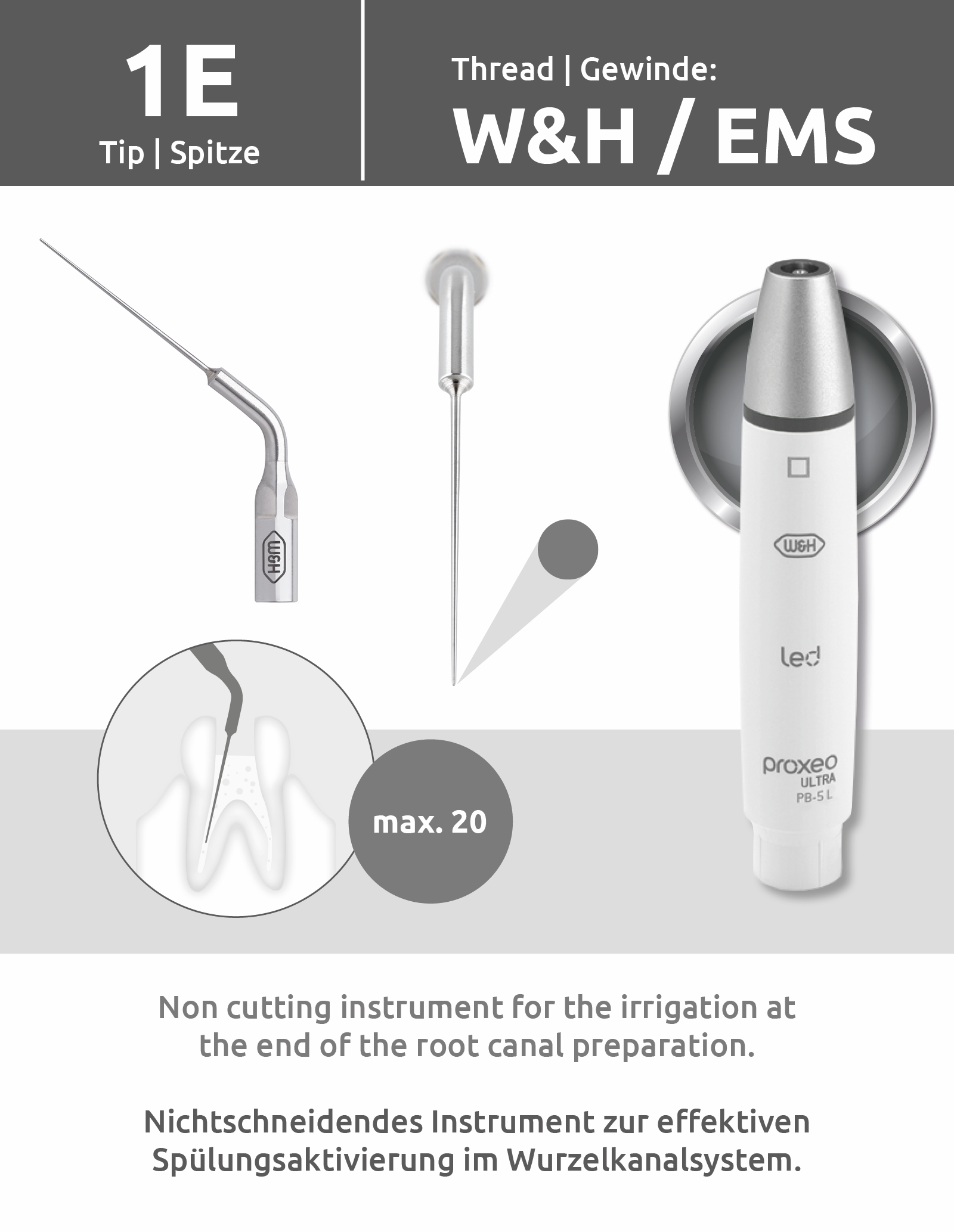 Spitze 1E (W&H/EMS Gewinde) mit Wechsler