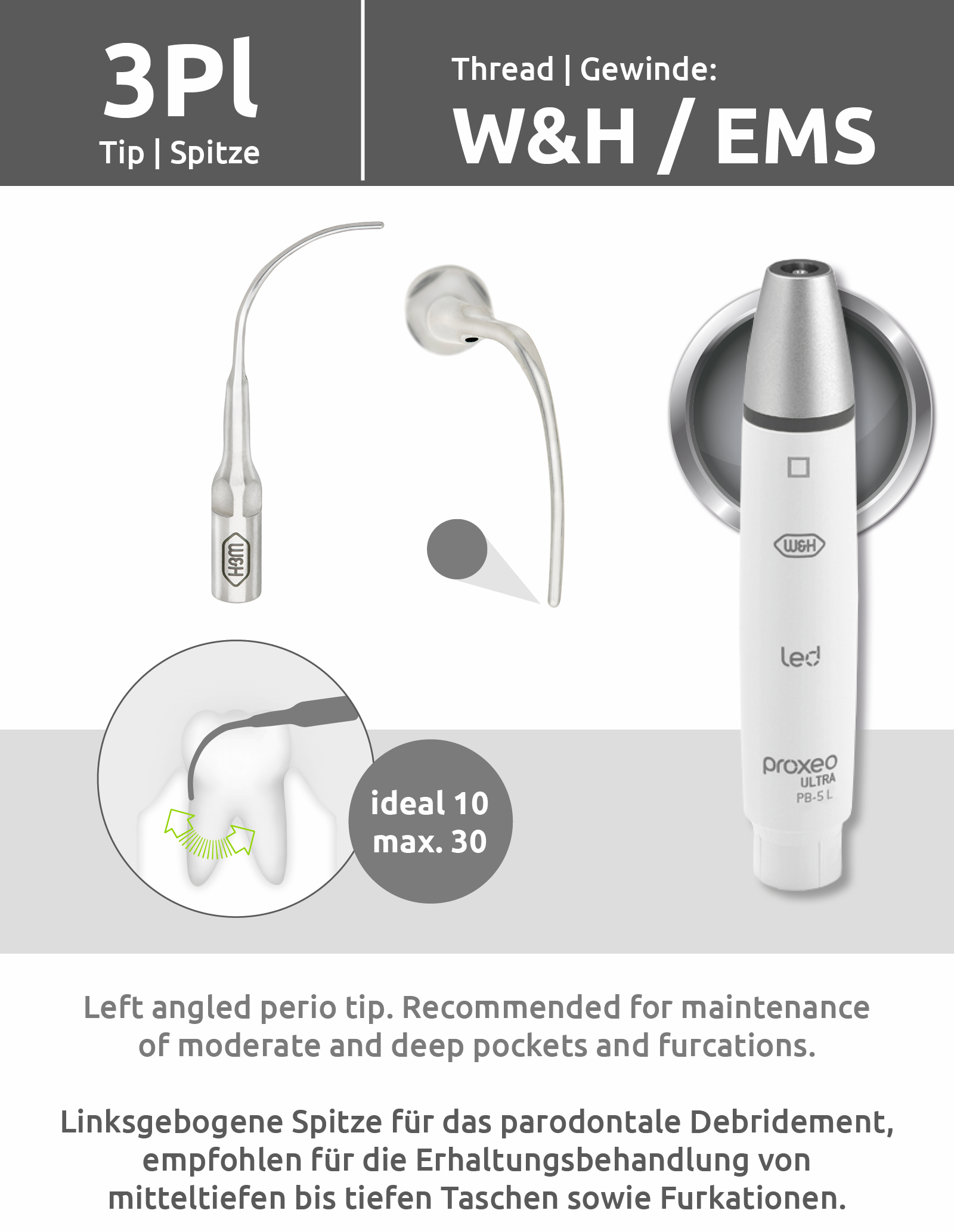 Spitze 3Pl (W&H/EMS Gewinde) mit Wechsler